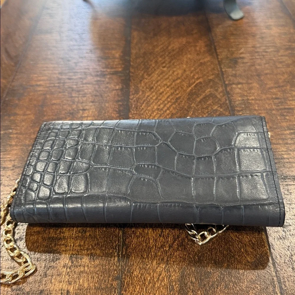 MCM Gray Crocodile Embossed Wallet